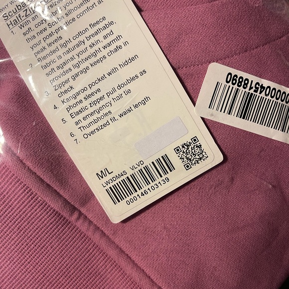 NWT lululemon 1/2 zip scuba Velvet Dust - Picture 2 of 2